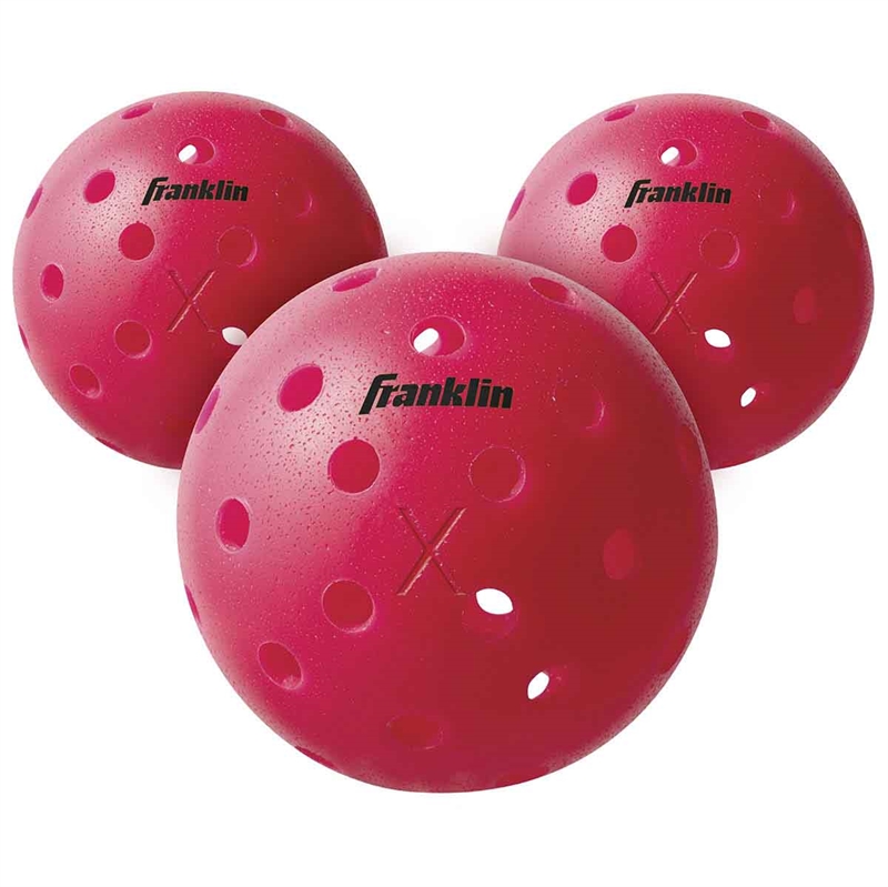 Franklin X-40 Outdoor Pink Pickleballs - 3 pak