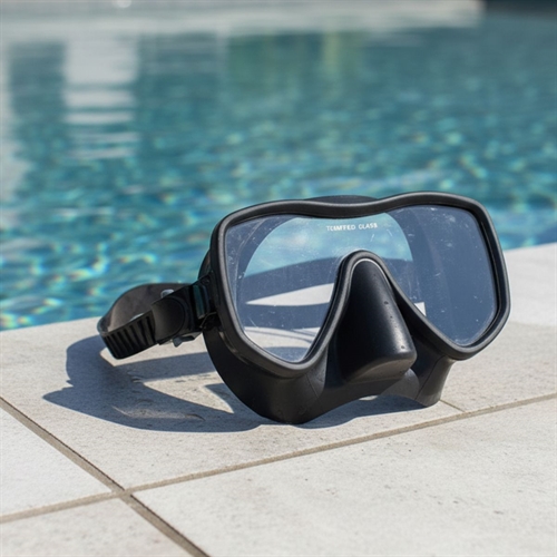 ASG dykkermaske liggende ved en pool