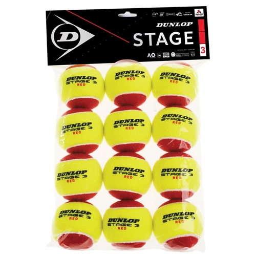 Dunlop Stage 3 Red Tennisbolde - 12Polybag